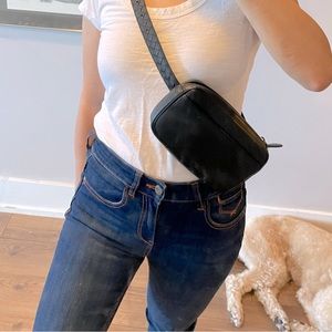 Bottega Veneta black hip pack